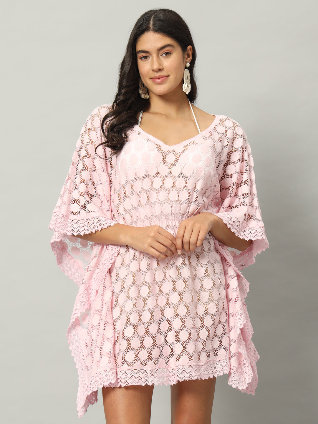 Airy Cotton Net Kaftan